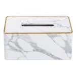 Серветниця з еко шкіри 21.5х13х9 см для кафе і ресторанів Білий мармур HP-3-202 - Зображення 2