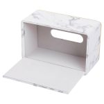 Серветниця з еко шкіри 21.5х13х9 см для кафе і ресторанів Білий мармур HP-3-202 - Зображення 5