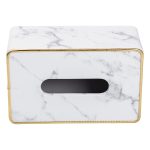 Серветниця з еко шкіри 21.5х13х9 см для кафе і ресторанів Білий мармур HP-3-202 - Зображення 4