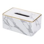 Серветниця з еко шкіри 21.5х13х9 см для кафе і ресторанів Білий мармур HP-3-202 - Зображення 3