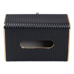 Серветниця з еко шкіри 21.5х13х9 см органайзер для кафе і ресторанів Чорний HP-3-203B - Зображення 2