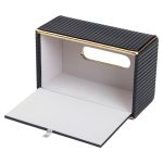 Серветниця з еко шкіри 21.5х13х9 см органайзер для кафе і ресторанів Чорний HP-3-203B - Зображення 3