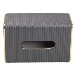 Серветниця з еко шкіри 21.5х13х9 см органайзер для кафе і ресторанів Сірий HP-3-203G - Зображення 2
