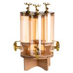 Лимонадниця скляна 3в1 на підставці із золотими кранами 5.5 л HP-34-28 - Зображення 2