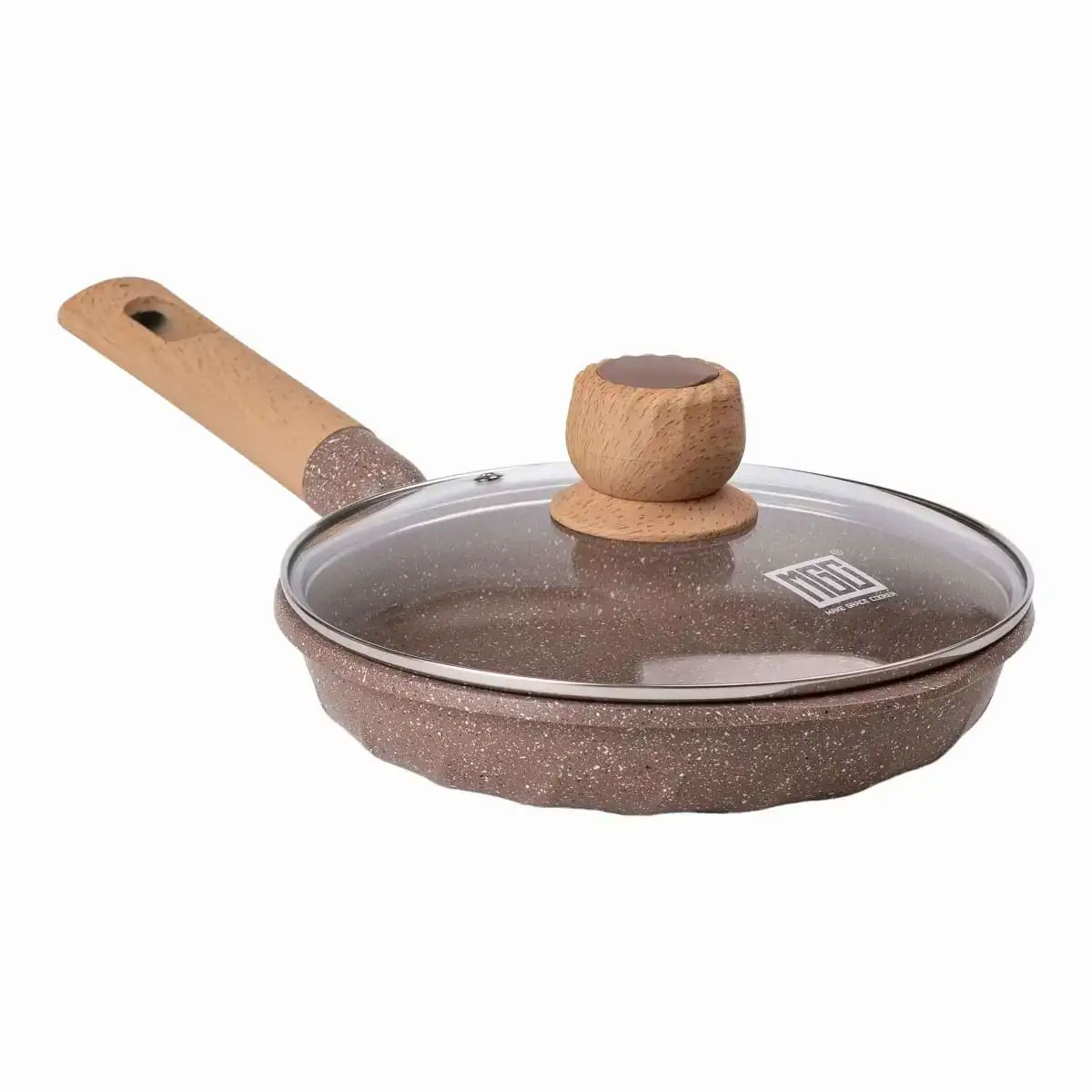 HP-4-422CO-1 Алюмінієва сковорода 1,4 л, мармурове антипригарне покриття Ø 22 см, бежевий MGC HP-4-422CO - Зображення 1