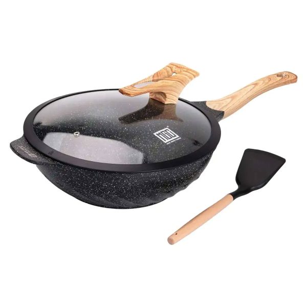 Алюмінієва сковорода 5,8 л, мармурове антипригарне покриття, Ø 32 см, з лопаткою для приготування MGC HP-4-449