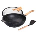 Алюмінієва сковорода 5,8 л, мармурове антипригарне покриття, Ø 32 см, з лопаткою для приготування MGC HP-4-449 - Зображення 4