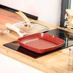 Алюмінієва сковорода-гриль 24 см зі скляною кришкою Square Red MGC HP-4-461R - Зображення 3