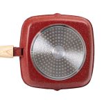 Алюмінієва сковорода-гриль 24 см зі скляною кришкою Square Red MGC HP-4-461R - Зображення 8