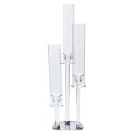 Підсвічник скляний на високій ніжці 72.5 см підсвічник келих Ø16 см декоративний прозорий прозорий HP-4-63