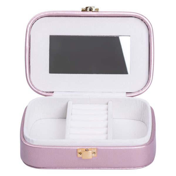 Скринька для прикрас з еко шкіри 15×10×5 см з дзеркалом – органайзер для ювелірних виробів HP-5-33P