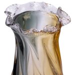 Ваза декоративна 21 см для квітів скляна фігурна ваза з кольорового скла 800 мл Жовто-сіра HP-9-12 - Зображення 2