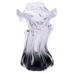 Декоративна скляна ваза для квітів 15.5 см фігурна ваза 100 мл Зелена HP-9-3