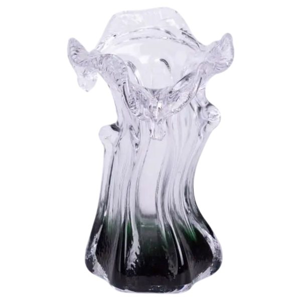 Декоративна скляна ваза для квітів 15.5 см фігурна ваза 100 мл Зелена HP-9-3