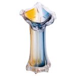 Декоративна скляна ваза для квітів 29 см фігурна ваза 500 мл Жовто-синя HP-9-4 - Зображення 2