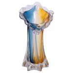 Декоративна скляна ваза для квітів 24.5 см стильна ваза Жовто-синя HP-9-5 - Зображення 2