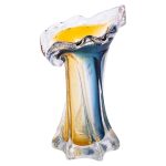Декоративна скляна ваза для квітів 22 см фігурна ваза 200 мл Жовто-синя HP-9-6 - Зображення 2