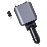 Автомобільний зарядний пристрій LED-проекція, зі швидкою зарядкою та висувним кабелем Type-C HP-E1 - Зображення 7