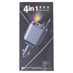 Автомобільний зарядний пристрій LED-проекція, зі швидкою зарядкою та висувним кабелем Type-C HP-E1 - Зображення 8