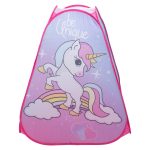 Намет дитячий 80×80×100 см ігровий намет для дівчаток вуличний з єдинорогом Рожевий HP-S-2ND - Зображення 3