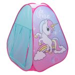 Намет дитячий 80×80×100 см ігровий намет для дівчаток вуличний з єдинорогом Рожевий HP-S-2ND - Зображення 2