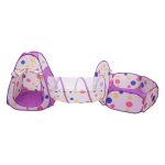 Намет дитячий 3 в 1 70×70×90 см ігровий намет з тунелем і басейном Фіолетовий HP-S-4NDV - Зображення 9