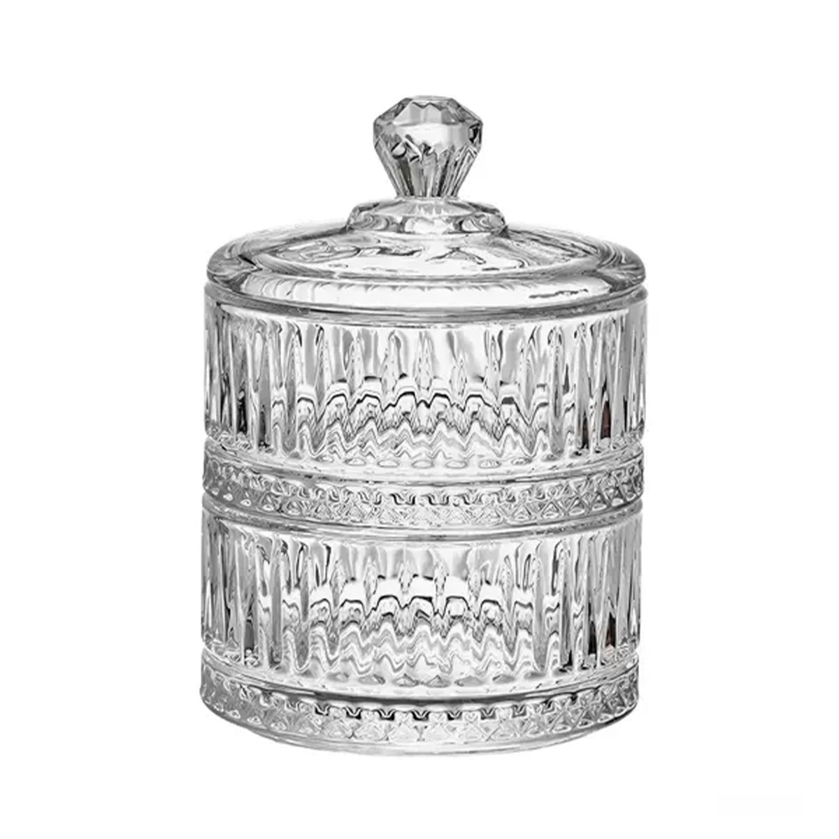 HP-YH-71_1-1 Цукерниця скляна дворівнева Ø 10 см кругла HP-YH-71 - Зображення 1