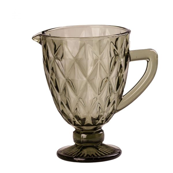 Глечик для напоїв із товстого скла 1 л гранований зелений HP038GR