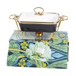 Марміт порцелянаовий із скляною кришкою 31х16х15.5 см на металевій підставці 1 л Чорний HTJ-1001 - Зображення 6