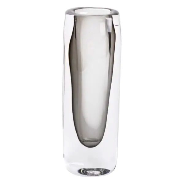 Ваза скляна прозора 7.7х5.5х24.5 см для квітів декоративна 200 мл Сіра HP-10-16