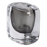 Ваза скляна прозора 10х7х11 см для квітів декоративна 120 мл Сіра HP-10-18 - Зображення 2