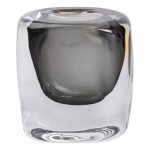 Ваза скляна прозора 10х7х11 см для квітів декоративна 120 мл Сіра HP-10-18