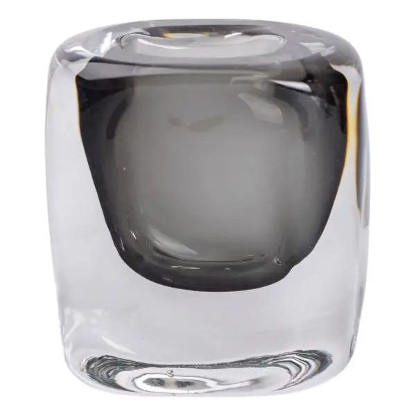 Скляна ваза прозора 11 см для квітів декор Сіра HP-10-18