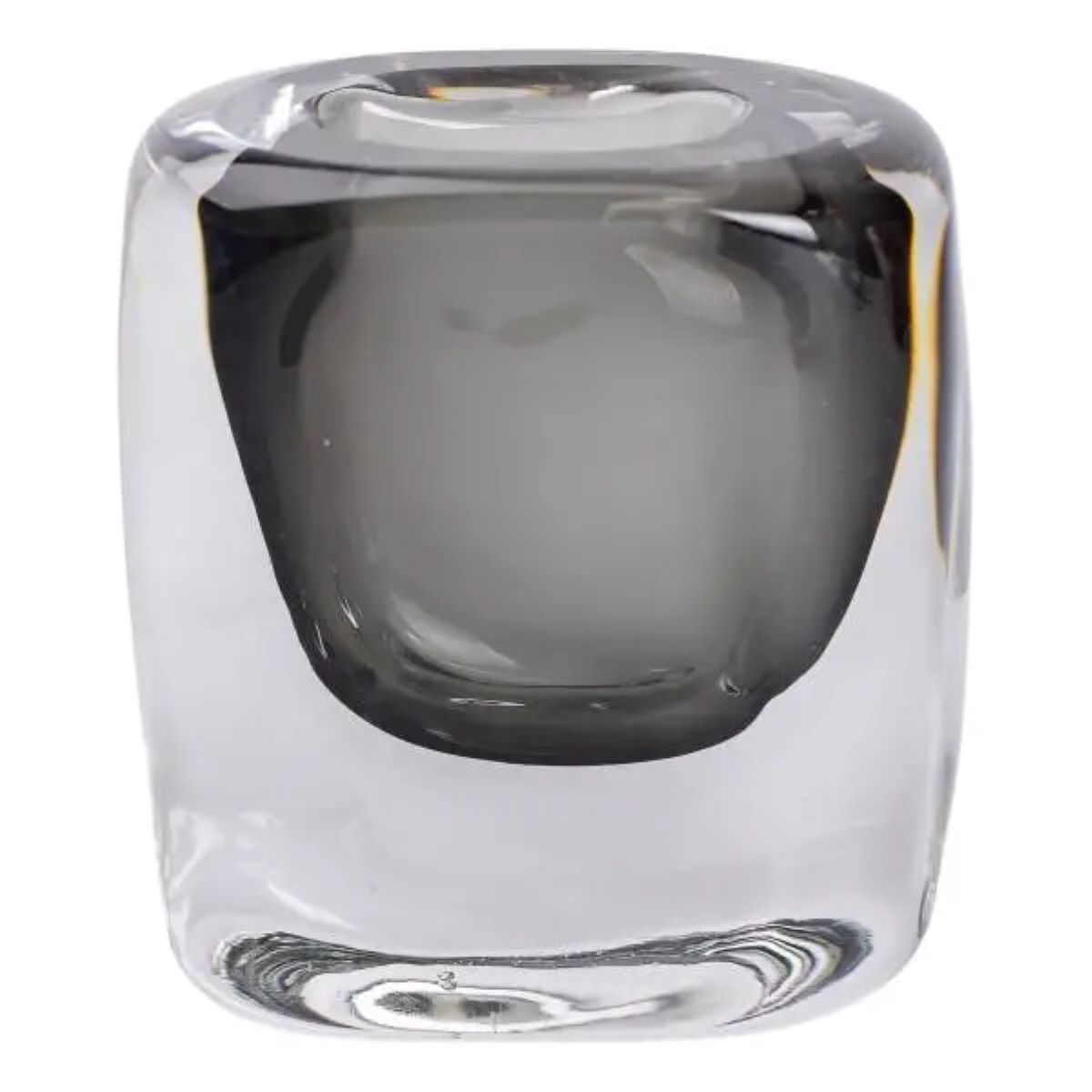 HP1018_2-1 Ваза скляна прозора 10х7х11 см для квітів декоративна 120 мл Сіра HP-10-18 - Зображення 1