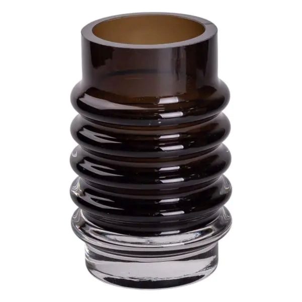 Ваза скляна декоративна 18 см у скандинавському стилі для квітів та інтер'єру 900 мл Чорна HP-10-22