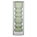 Ваза скляна для квітів декоративна 19.5 см декоративна ваза з подвійною стінкою 500 мл прозора HP-10-25 - Зображення 2