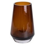 Ваза для квітів скляна 22 см скляна з кольорового скла 1.7 л Коричнева HP-10-26