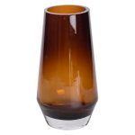 Ваза для квітів скляна 26 см скляна з кольорового скла 2.2 л Коричнева HP-10-27