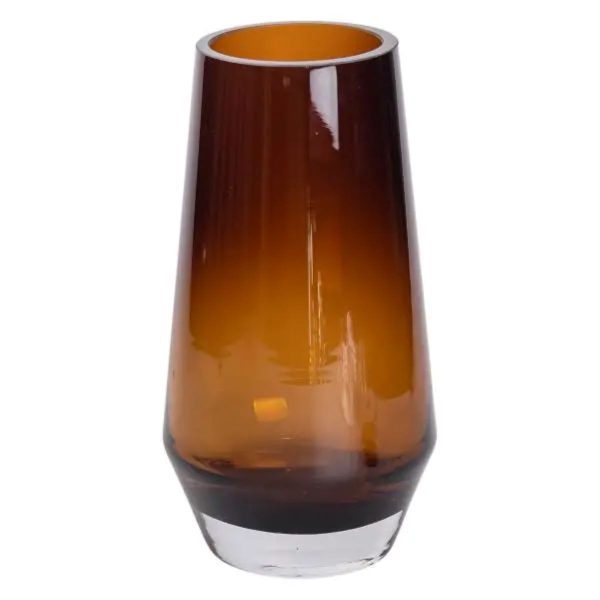 Ваза для квітів скляна 26 см скляна з кольорового скла 2.2 л Коричнева HP-10-27