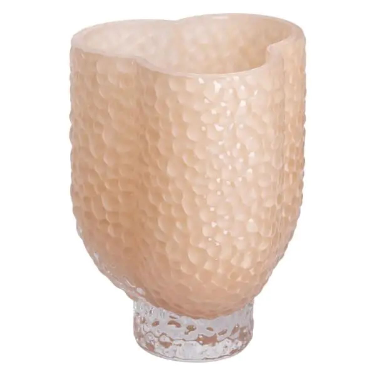 HP1029_1-1 Ваза декоративна 13.5х13.5х18 см для квітів скляна фігурна фігурна ваза з кольорового скла 1 л Бежева HP-10-29 - Зображення 1