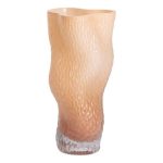 Ваза для квітів скляна з тисненням 14.5х11х30 см ваза декоративна для інтер'єру 1.6 л Бежева HP-10-31 - Зображення 2