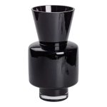 Ваза з кольорового скла для квітів 31 см декоративна ваза для декору та інтер'єру 4 л Чорна HP-10-33