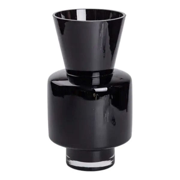 Ваза з кольорового скла для квітів 31 см декоративна ваза для декору та інтер'єру 4 л Чорна HP-10-33