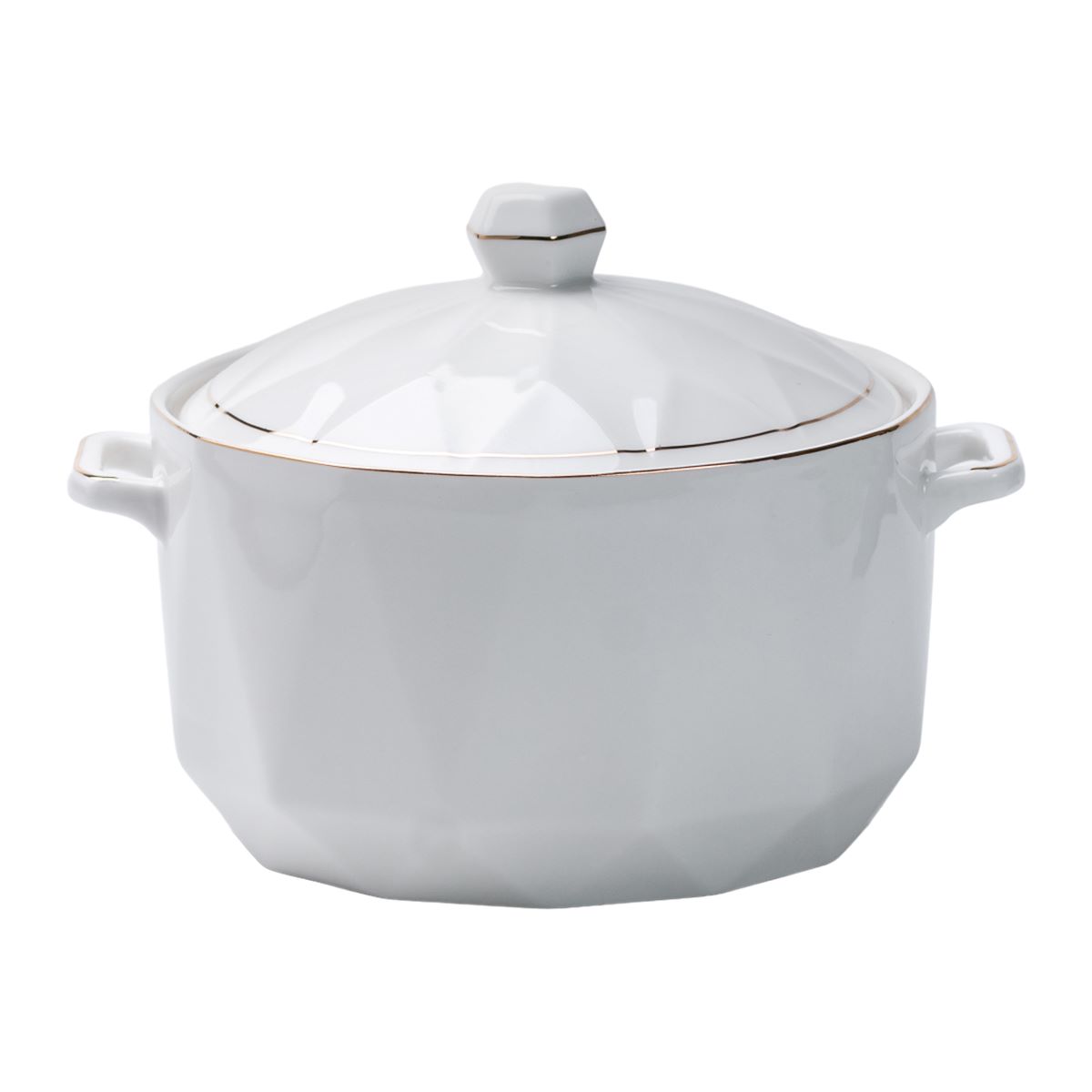 HP1050_1-1 Супниця з кришкою та ручкою на 1 літр біла HP1049 - Зображення 1