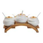 Банки для сипучих продуктів 7 штук по 200 мл та 500 мл на бамбуковій підставці HP1231 - Зображення 4