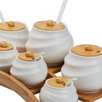 Банки для сипучих продуктів 7 штук по 200 мл та 500 мл на бамбуковій підставці HP1231 - Зображення 7