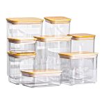 Набір банок для сипучих продуктів 8 штук ємності з бамбуковою кришкою HP-1303 - Зображення 2