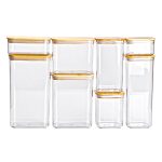 Набір банок для сипучих продуктів 8 штук ємності з бамбуковою кришкою HP-1303 - Зображення 4