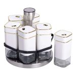 Набір для спецій 6 ємностей карусель для приправ на підставці Білий HP-1314 - Зображення 3