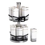 Набір для спецій на підставці 12 шт. 120 мл карусель для спецій Білий HP-1315 - Зображення 5